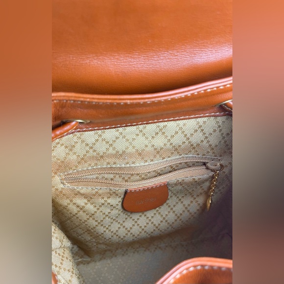 Gucci 90’s Caramel Brown Leather Drawstring Backpack with Bamboo top Handle - Picture 9 of 16